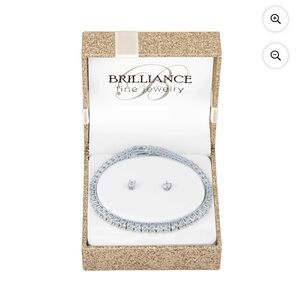 Brilliance Fine Jewelry Sterling Silver Bracelet and Earring Set